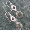 Hammered Green Seraphinite and Sterling Silver Drop Earrings