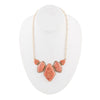 Multi Shape Orange Sponge Coral Pendant Gold Necklace