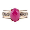 Red Raspberry Quartz Golden Statement Cuff Bracelet
