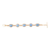 Roped Denim Blue Lapis Golden Link Bracelet