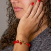 Scardale Red Shell Pearl Golden Toggle Bracelet