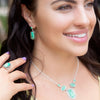 Shielded Lime Green Turquoise and Sterling Silver Ring