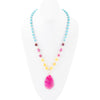 St. Augustine Pink Agate Golden Pendant Necklace