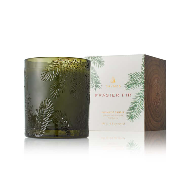 THYMES Frasier Fir Glass Candle | Radiant & Festive - Tarvos Boutique