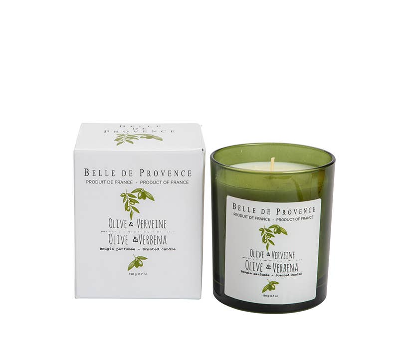 Belle De Provence Olive & Verbena Scented Candle - 6 oz / 190g - Tarvos Boutique