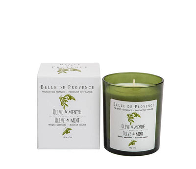 Belle De Provence Olive & Mint Scented Candle - 6 oz / 190g - Tarvos Boutique