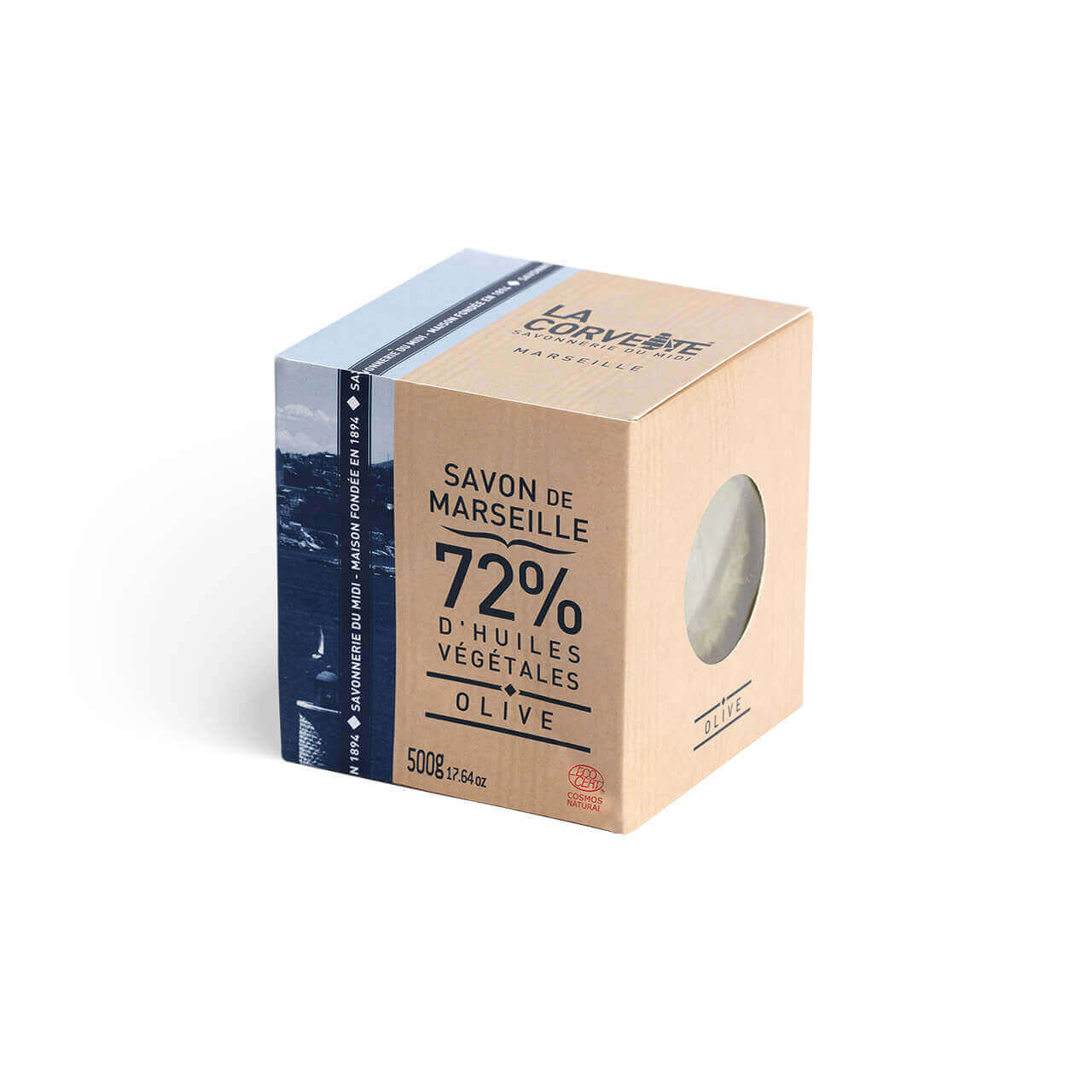 La Corvette - Olive Oil Marseille Soap Cube 500 g - 17.64 oz - Tarvos Boutique