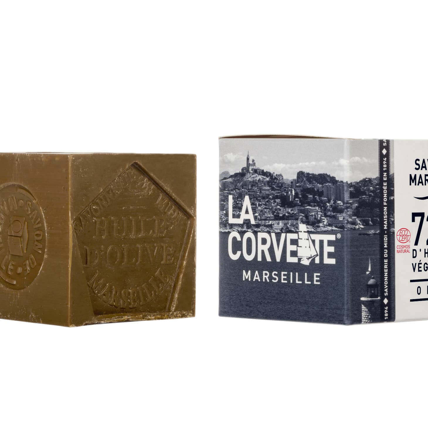 La Corvette - Olive Oil Marseille Soap Cube 500 g - 17.64 oz - Tarvos Boutique