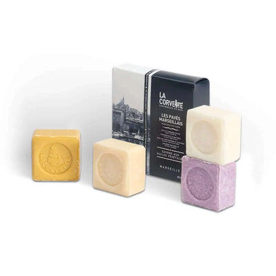 La Corvette - GIFT BOX OF 4 MARSEILLE SOAPS SQUARE - Tarvos Boutique